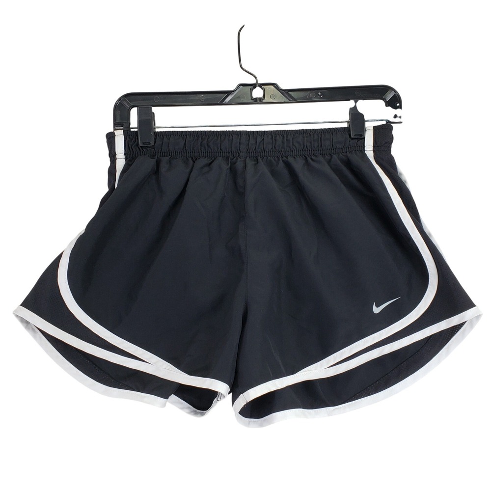 Nike Tempo Running Shorts Womens M Black White Dri-FIT Athletic Workout